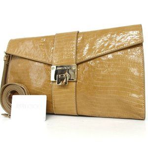 JIMMY CHOO alligator leather clutch bag